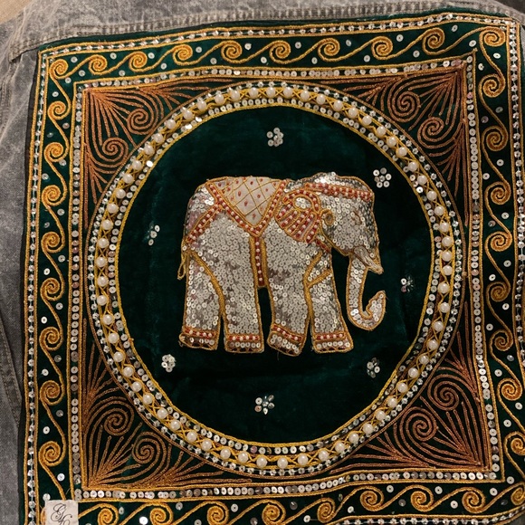 One of a kind hand stitched denim jacket - Picture 2 of 3